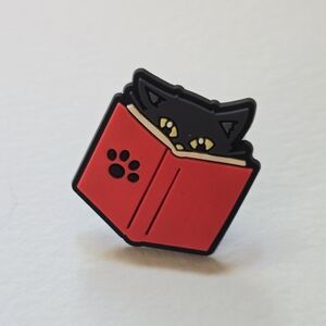 Black Cat Pin with Red Book
